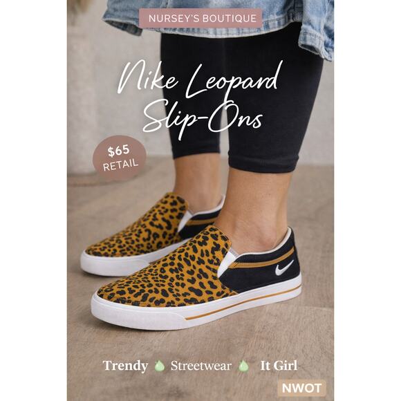 Nike Shoes - Nike Court Royale Slip On Leopard Cheetah Print Womens 9.5 NWOT